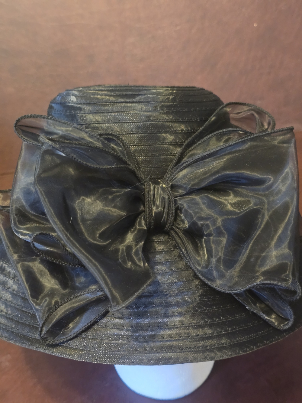 Black Women's Dress Hat with Oversized Bow